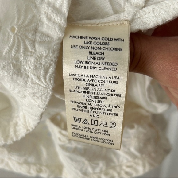 Anthropologie Pilcro NWT Puff-Sleeved Eyelet Romper in White Size MP - Picture 7 of 8